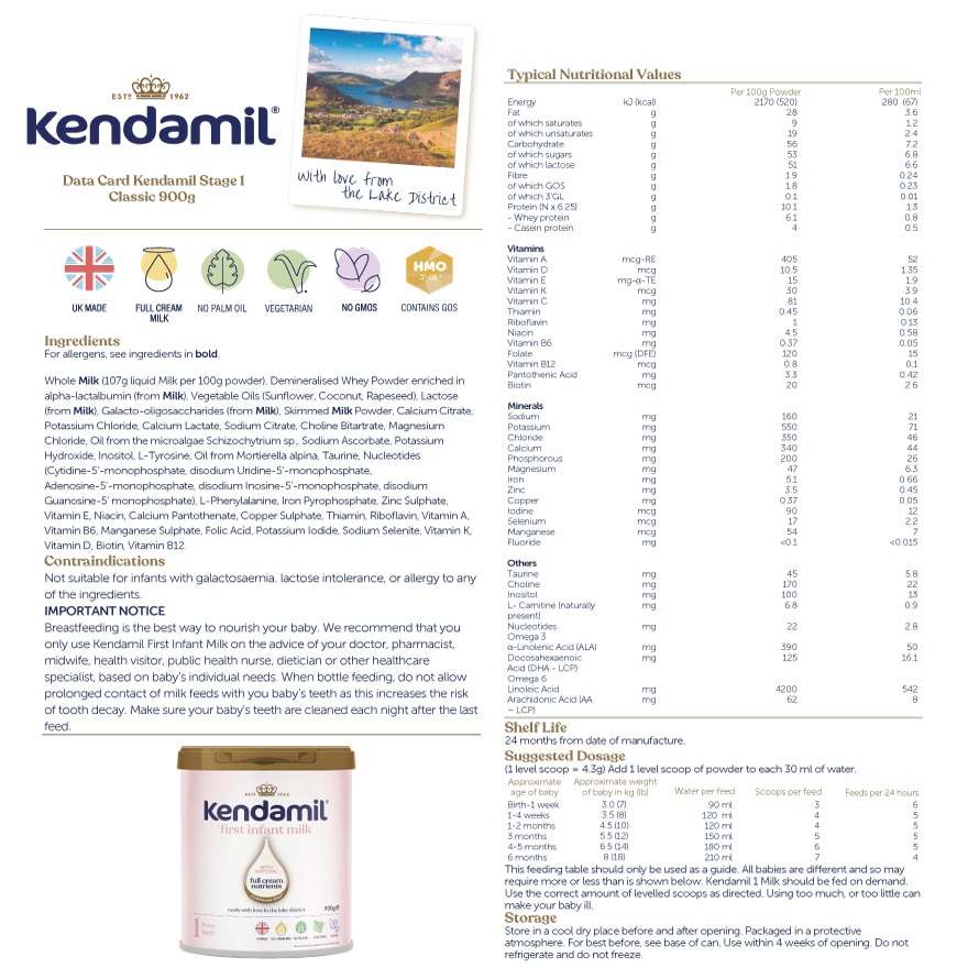 KENDAMIL Kendamil Stage 1 Baby Milk Powder Watsons Hong Kong